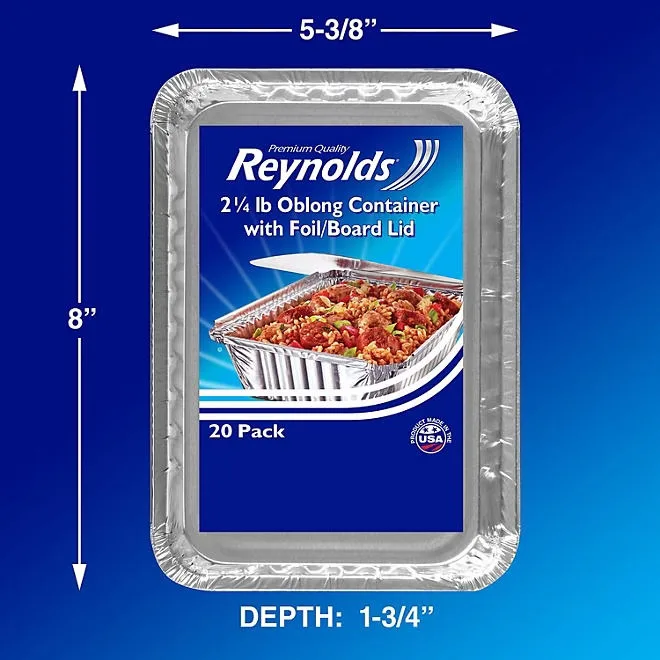 Reynolds Oblong Foil Take Out Containers with Lids, 20 ct. 3