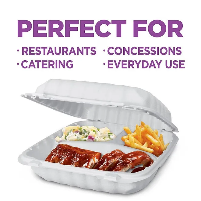 Hefty Earthchoice 3-Compartment Hinged Lid Containers, 9", 50 ct. 5