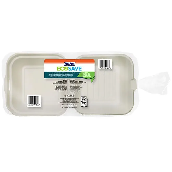 Hefty ECOSAVE Sandwich Hinged Lid Container (6" x 6", 100 ct.) 3