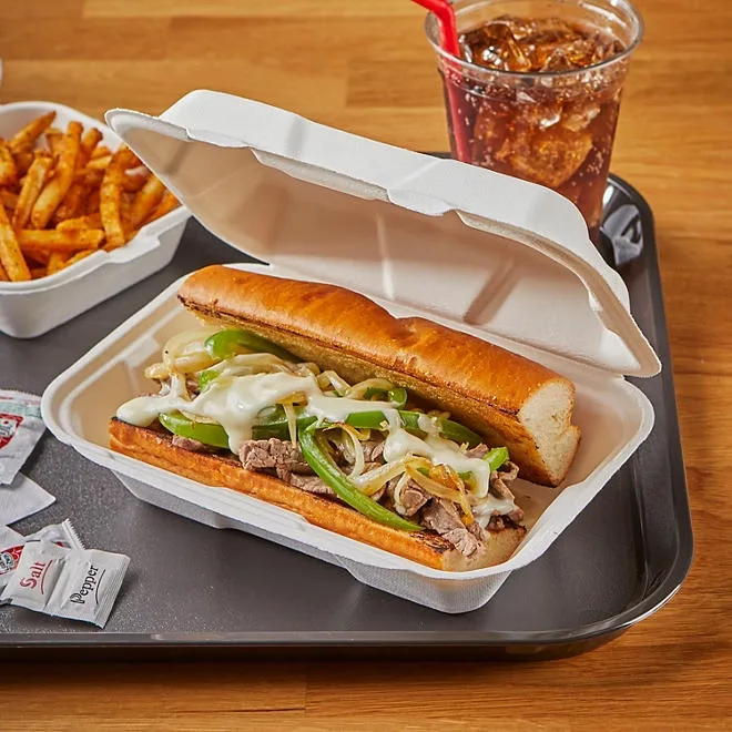 Hefty ECOSAVE Hoagie Hinged Lid Container, 9" x 6" , 75 ct. 5