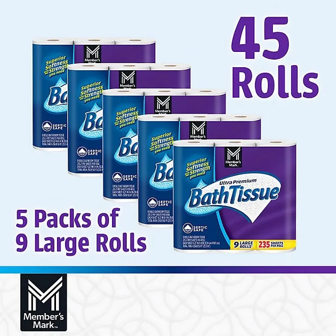 Member's Mark Ultra Premium 2-Ply Toilet Paper 45 rolls, 235 sheets/roll 3