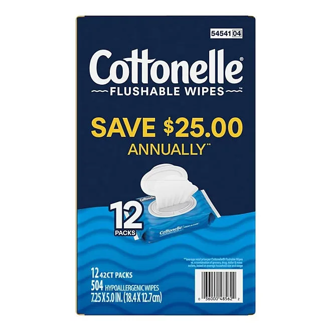 Cottonelle Freshcare Flushable Wipes, 12 ct., 504 wipes 4