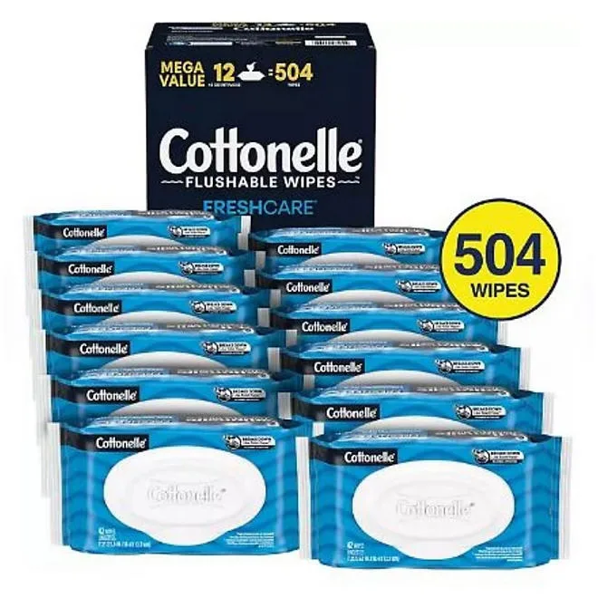 Cottonelle Freshcare Flushable Wipes, 12 ct., 504 wipes 3