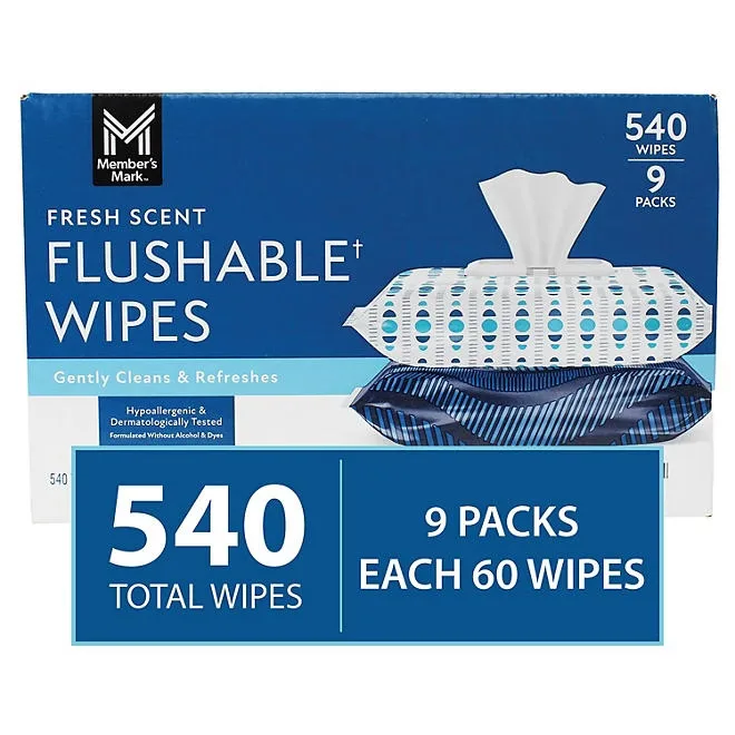 Member's Mark Flushable Wipes, Fresh Scent, 540 ct. 4