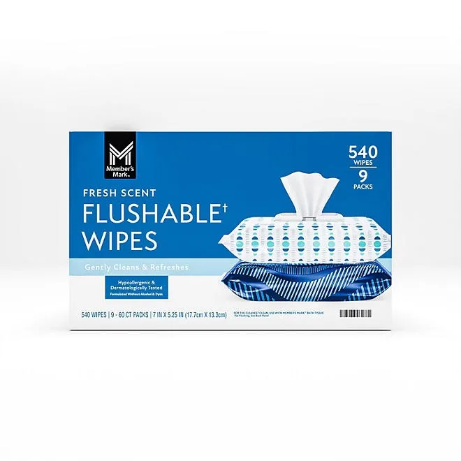 Member's Mark Flushable Wipes, Fresh Scent, 540 ct. 2
