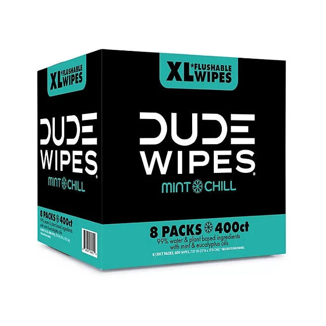 DUDE XL Flushable Wipes, Mint Chill, 8 ct., 400 wipes 3