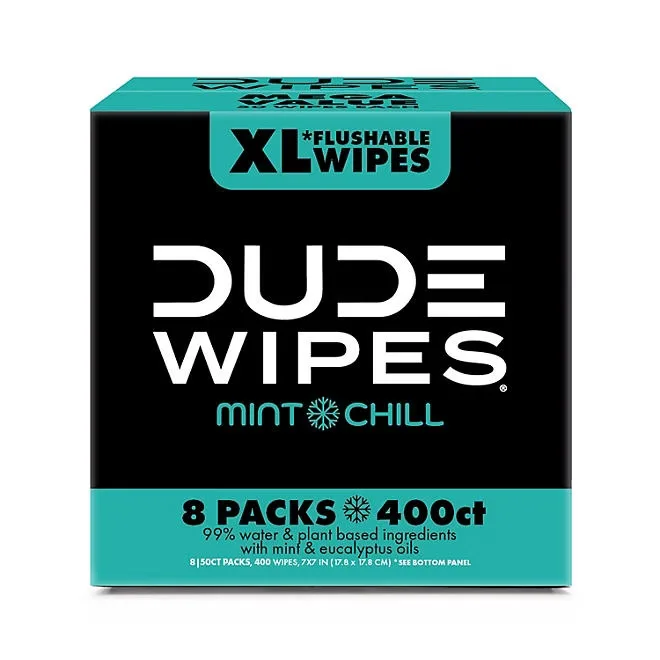 DUDE XL Flushable Wipes, Mint Chill, 8 ct., 400 wipes 2
