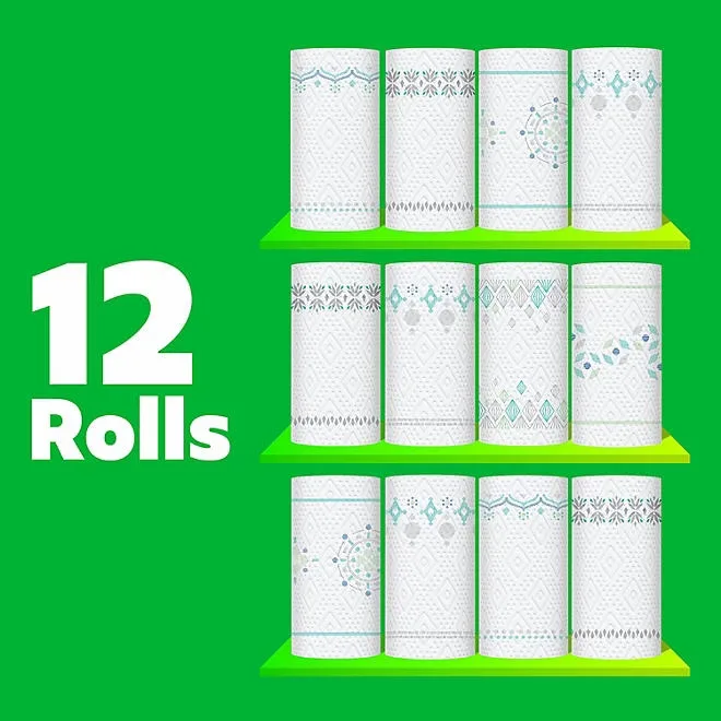 Bounty Prints Select-A-Size 2-Ply Paper Towels, 12 Rolls, 128 sheets/roll 3
