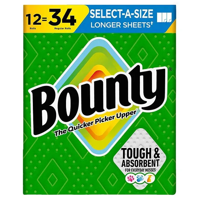 Bounty Select-A-Size 2-Ply Paper Towels, 12 rolls, 119 sheets/roll 2