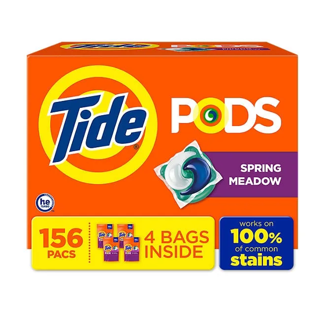 Tide PODS Laundry Detergent Pacs, Spring Meadow, 156 ct. 2