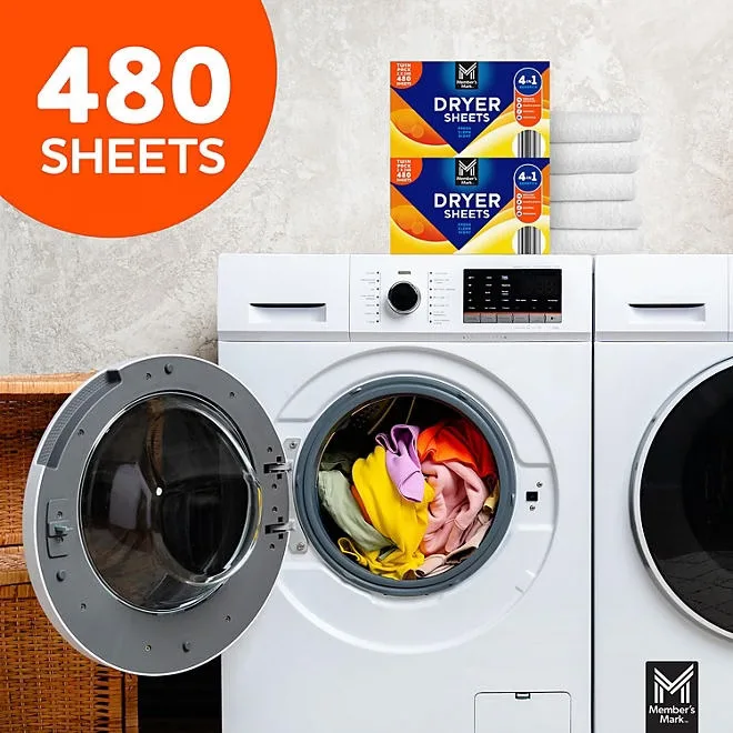 Member's Mark Fabric Softener Dryer Sheets, Fresh Scent, 480 ct. 4
