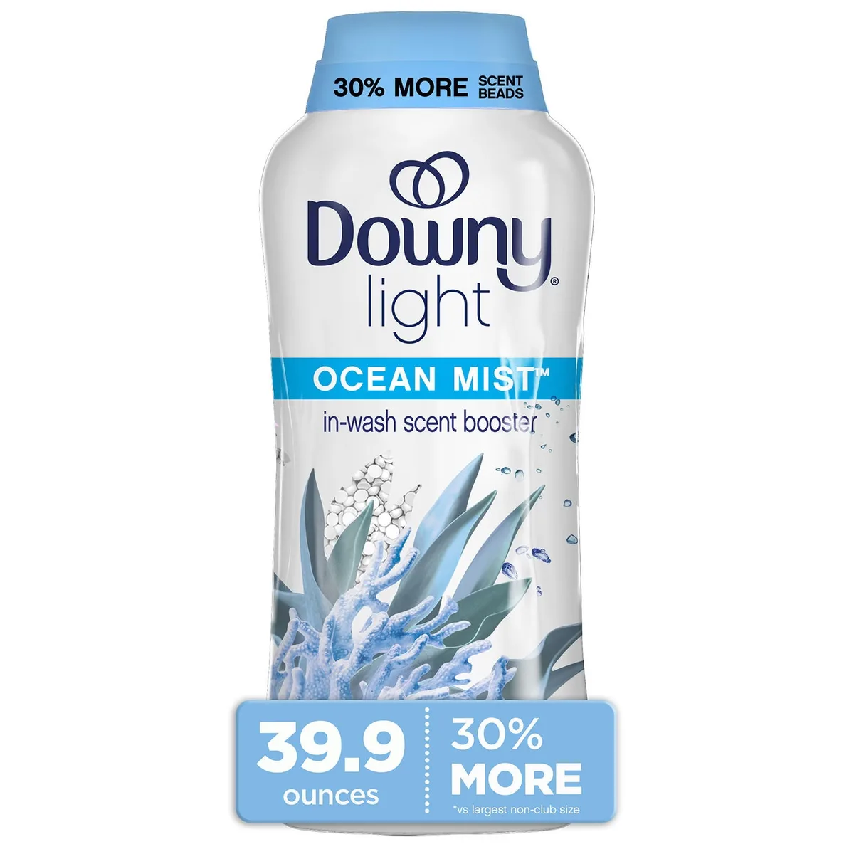 Downy Light Laundry In-Wash Scent Booster Beads, Ocean Mist Scent, 39.9 oz
