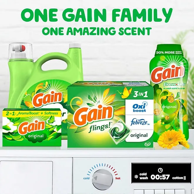 Gain Flings! 3 in 1 Laundry Detergent Pacs, Original Scents, 152 ct. 4