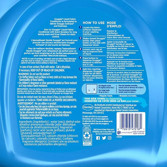 Snuggle Liquid Fabric Softener, Blue Sparkle, 235 loads, 188 fl. oz. 3