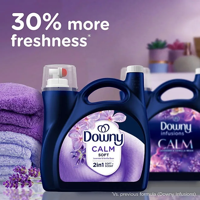 Downy Ultra Soft + Calm Liquid Fabric Softener, Lavender and Vanilla Bean, 164 Loads, 111 fl. oz. 4