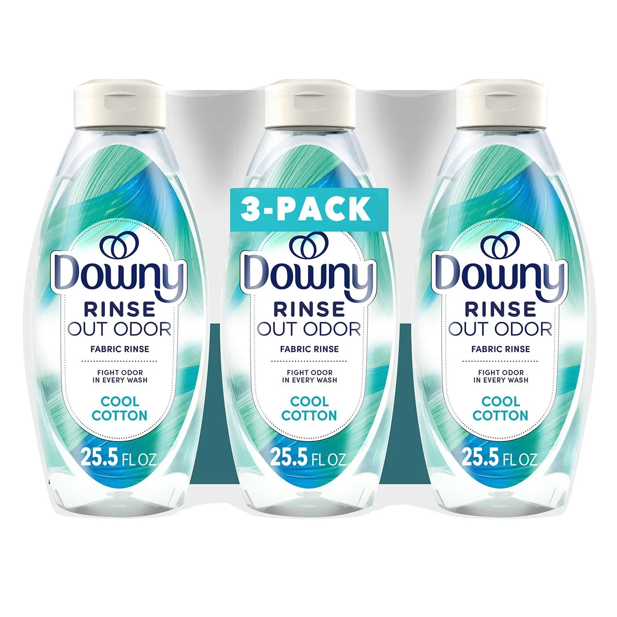 Downy Rinse & Refresh Laundry Fabric Rinse, Cool Cotton, 3 Bottles, 76.5 fl. oz.