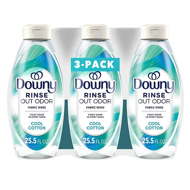 Downy Rinse & Refresh Laundry Fabric Rinse, Cool Cotton, 3 Bottles, 76.5 fl. oz. 2