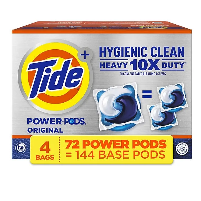 Tide Hygienic Clean Power PODS Laundry Detergent Pacs, Original, 72 Ct. 2