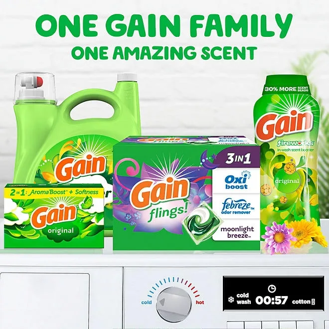 Gain Flings! Laundry Detergent Pacs, Moonlight Breeze, 152 ct. 4