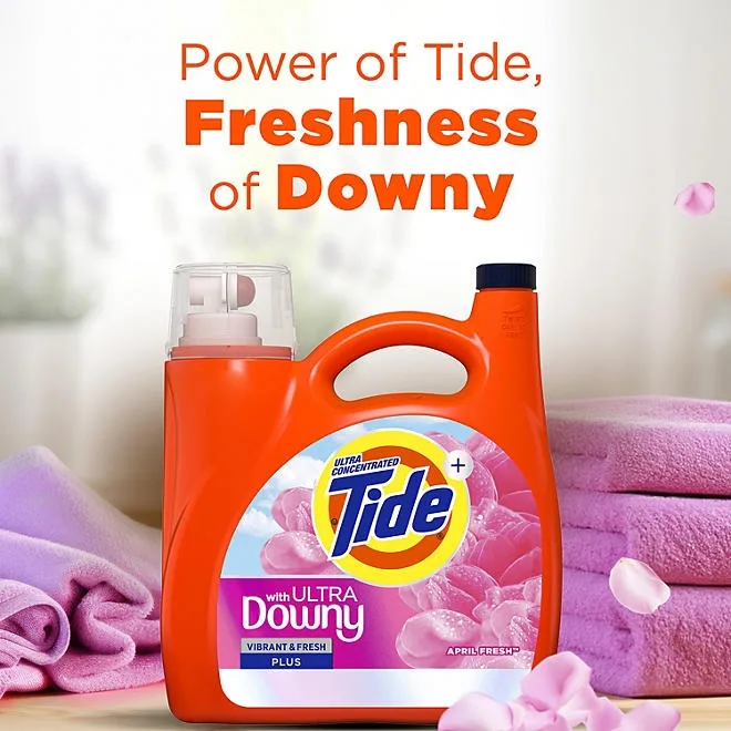Tide with Ultra Downy Liquid Laundry Detergent, April Fresh Scent, 100 Loads, 128 fl oz 4