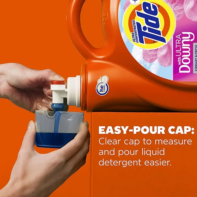 Tide with Ultra Downy Liquid Laundry Detergent, April Fresh Scent, 100 Loads, 128 fl oz 5