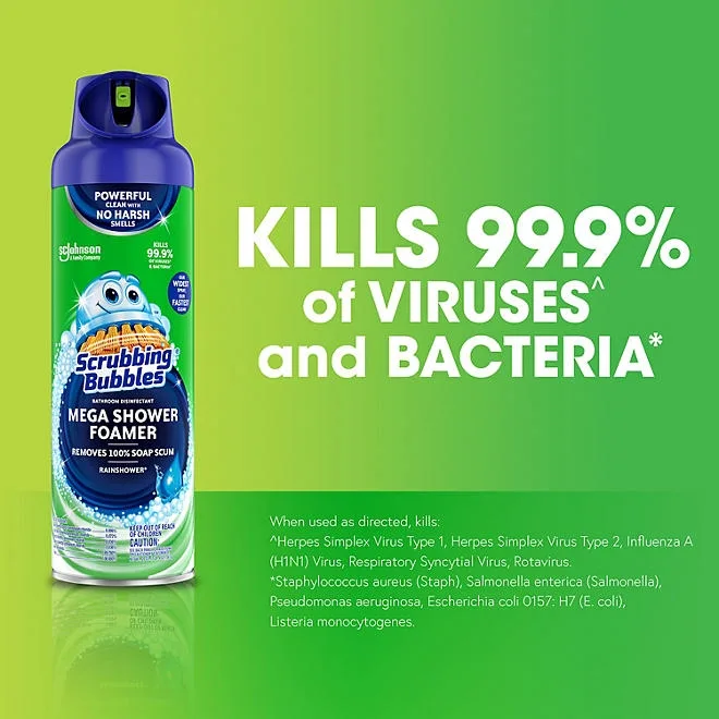 Scrubbing Bubbles Mega Shower Foamer Aerosol, Rainshower 20 oz., 3 ct. 3