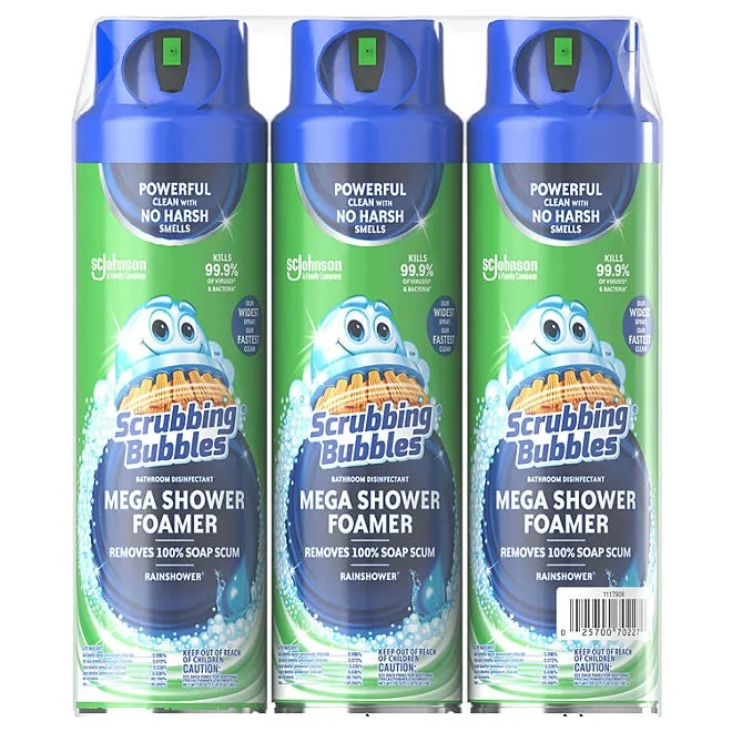 Scrubbing Bubbles Mega Shower Foamer Aerosol, Rainshower 20 oz., 3 ct. 2