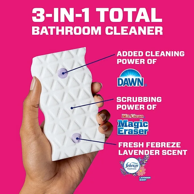 Mr. Clean Magic Eraser 2-in-1 Bathroom Cleaner Sponge, Lavender, 11 ct. 4