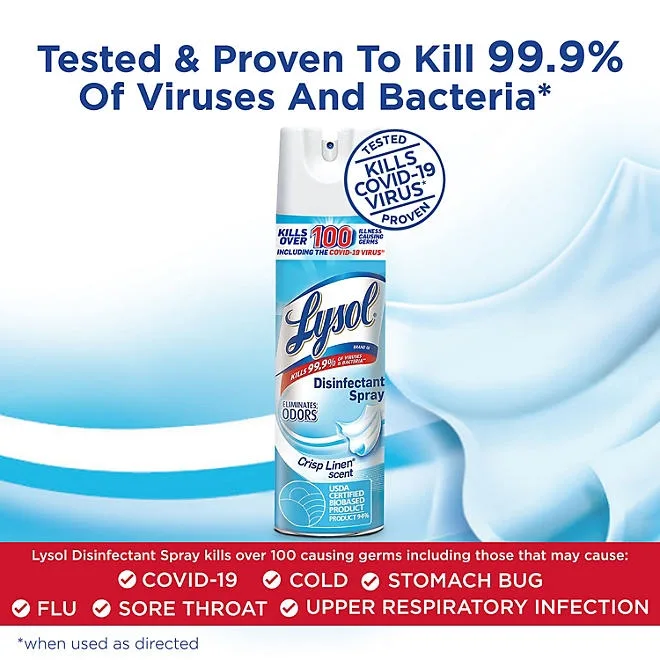 Lysol Disinfectant Spray, Crisp Linen 19 oz., 3 pk. 4