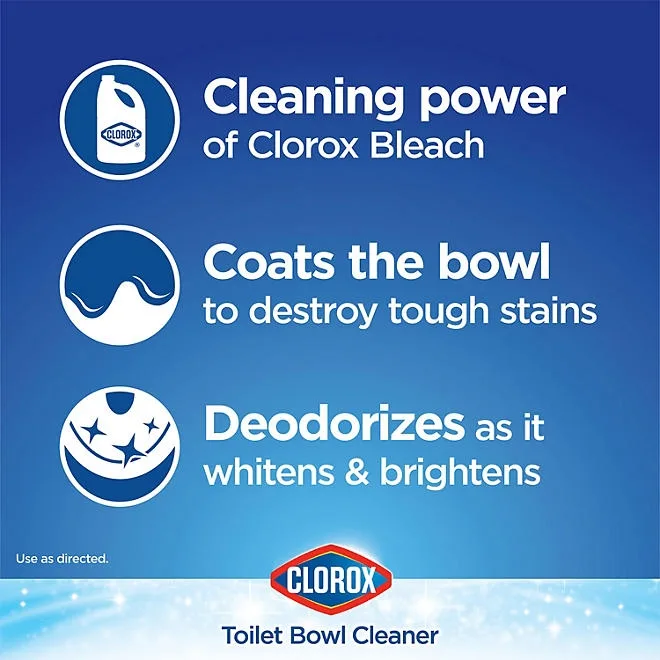 Clorox Toilet Bowl Cleaner with Bleach, Rain Clean, 6pk., 144 fl. oz. 5