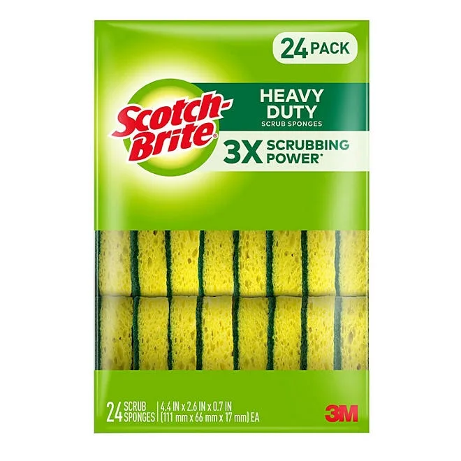 Scotch-Brite Heavy Duty Scrub Sponges, Individually Wrapped 24 ct. 2