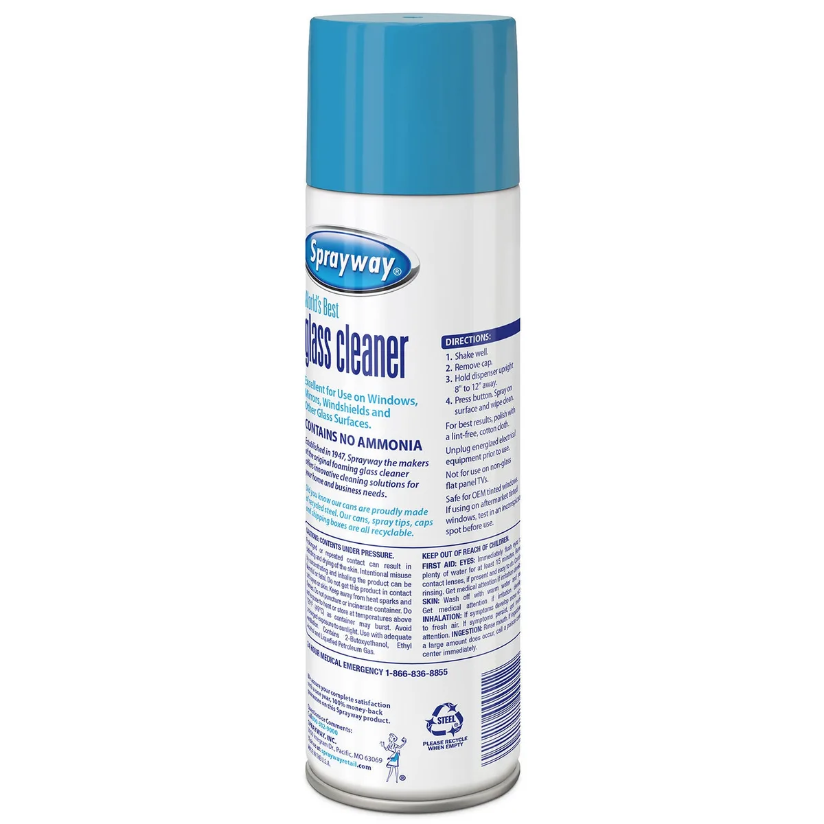 Sprayway Glass Cleaner, 19 oz., Choose Pack Size 4