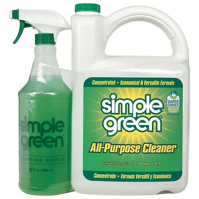 Simple Green All-Purpose Cleaner, 172 fl. oz., Spray Bottle + Refill 2