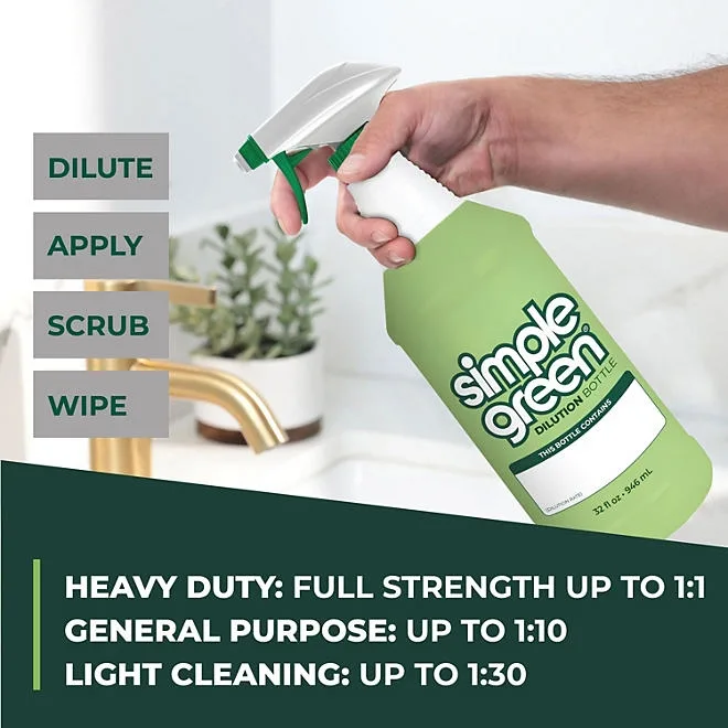 Simple Green All-Purpose Cleaner, 172 fl. oz., Spray Bottle + Refill 4