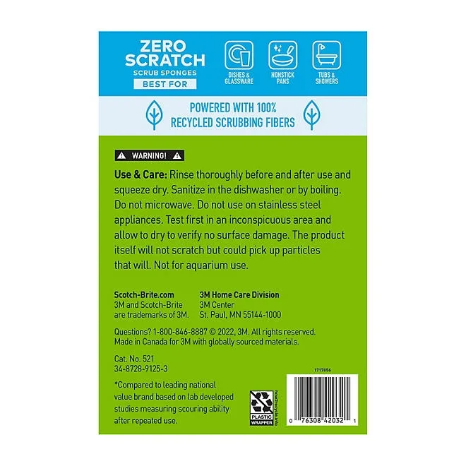 Scotch-Brite Zero Scratch Scrub Sponges, Individually Wrapped 24 ct. 3