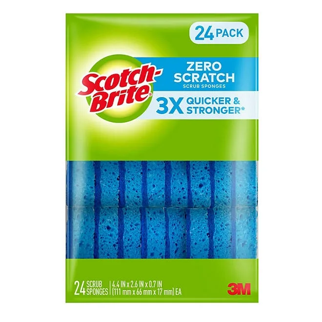 Scotch-Brite Zero Scratch Scrub Sponges, Individually Wrapped 24 ct. 2