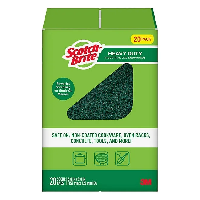 Scotch-Brite Heavy Duty Industrial Sized Scour Pads 20ct. 2