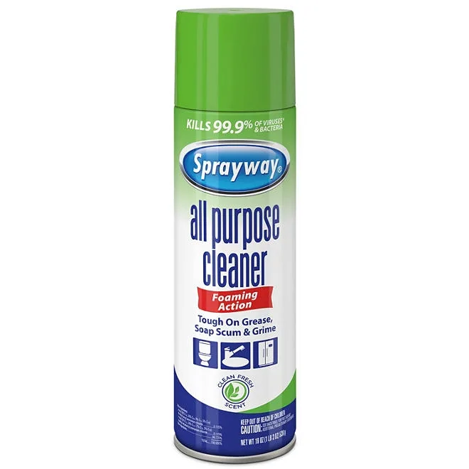 Sprayway All-Purpose Disinfectant Cleaner, 19 oz. cans, Choose Pack Size 5