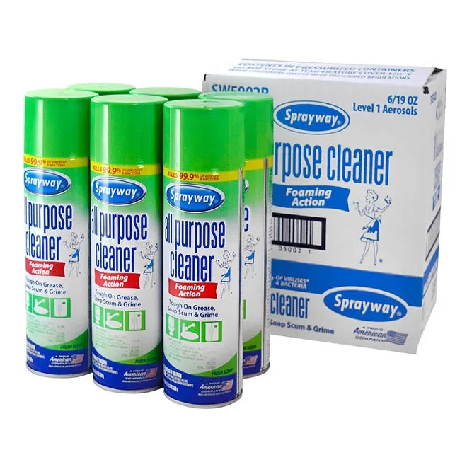 Sprayway All-Purpose Disinfectant Cleaner, 19 oz. cans, Choose Pack Size 4