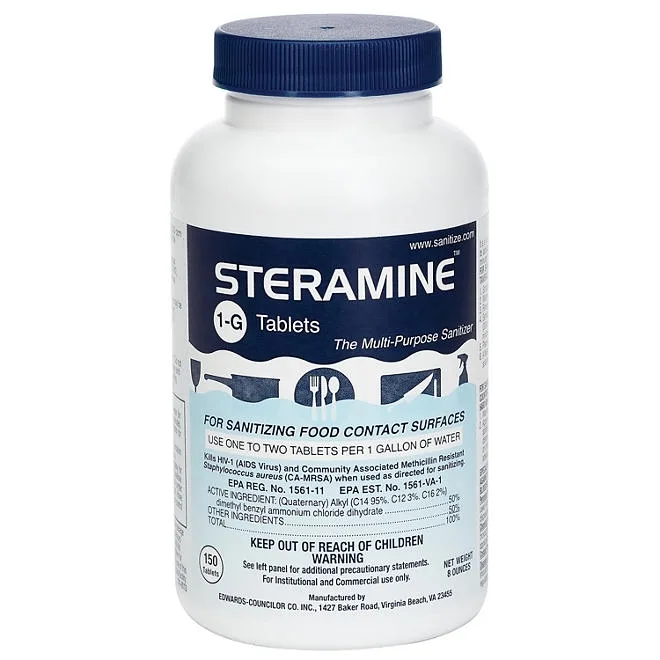 Steramine 1-G Tablets Multi-Purpose Sanitizer (150 tablets) 2