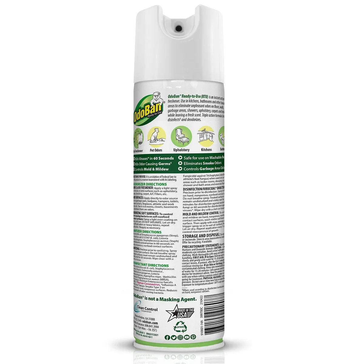 OdoBan Disinfectant Spray, 14.6 oz./can, 6 pk., Choose Scent 3