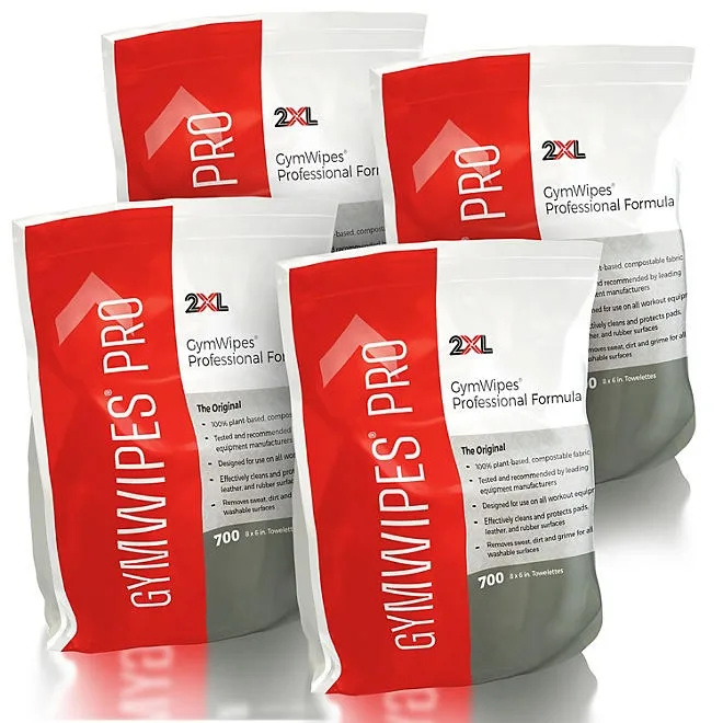 2XL Professional Gym Wipes, Unscented (700 wipes/pk., 4 pk.) 2