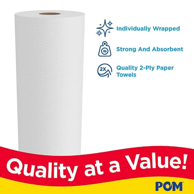 POM Individually Wrapped 2-Ply Paper Towels 30 rolls, 110 sheets/roll 4