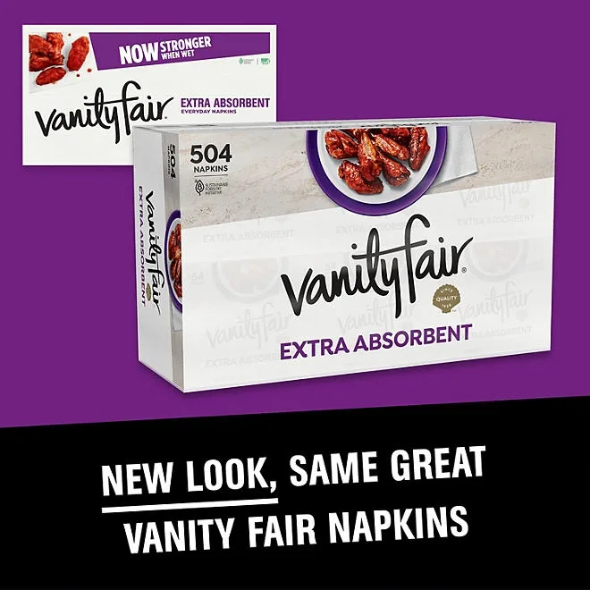 Vanity Fair Extra Absorbent 2-Ply White Paper Napkins, 6 pk., 504 ct. 3