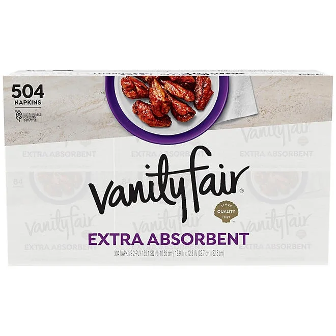 Vanity Fair Extra Absorbent 2-Ply White Paper Napkins, 6 pk., 504 ct. 2