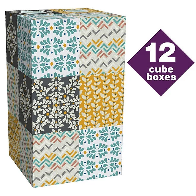 Member's Mark Ultra Soft 3-Ply Facial Tissues, 12 Cube Boxes, 80 tissues/box 3