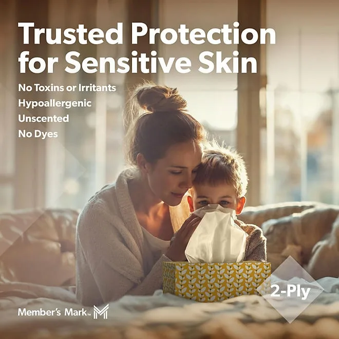 Member’s Mark Soft & Strong 2-Ply Premium Facial Tissues 12 Flat Boxes, 160 tissues/box 5