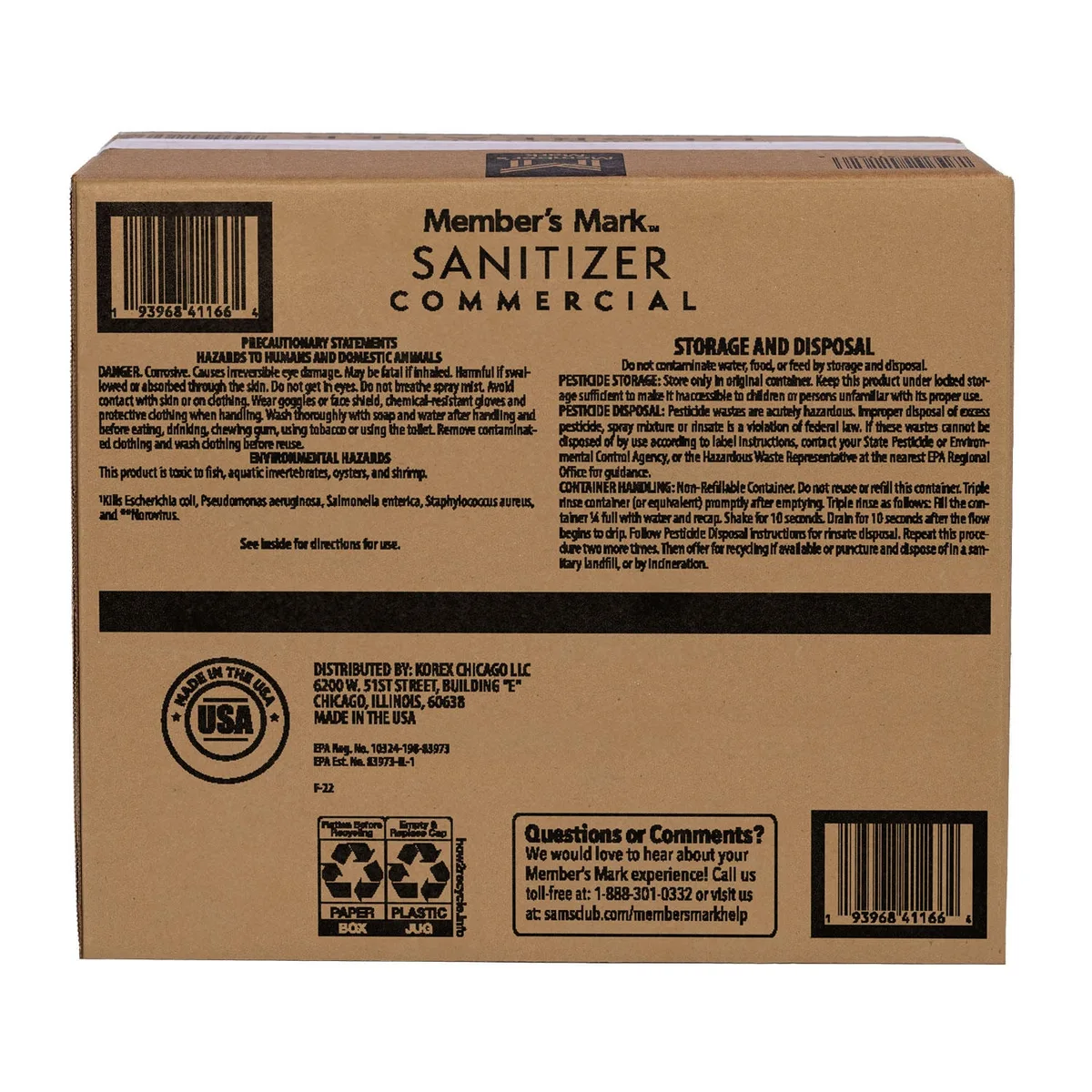 Member's Mark Commercial Sanitizer, 1 gal., Choose Pack Size 3