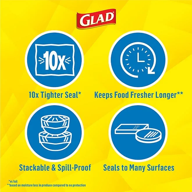 Glad Press'n Seal Plastic Food Wrap 140 sq. ft./roll, 2 rolls 5