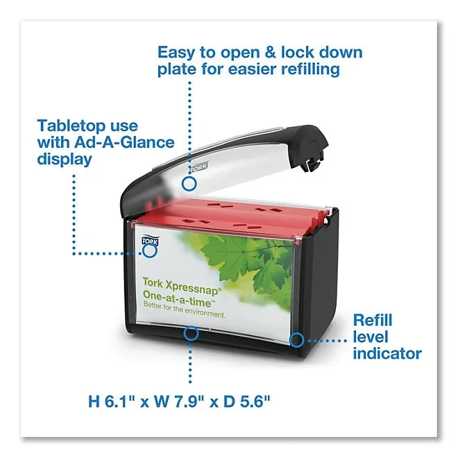 Tork Xpressnap One-at-a-time Tabletop Napkin Dispenser, Black 3